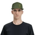 thumbnail image 4 of ZICANCN Alphabet T Pattern Baseball Caps, Trucker Hats for Men And Women, Adjustable Breathable Flat Caps, Moss Green, 4 of 6
