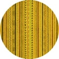thumbnail image 1 of Ahgly Company Indoor Round Abstract Yellow Modern Area Rugs, 7' Round, 1 of 4