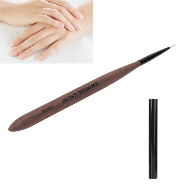 Pincel Portátil para decoraeación de unas con Pelo de fibra de Nailon para gel, polvo para unas, polvo con purpurina, acrílico, unas francesas y salón en casa