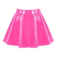 thumbnail image 2 of Hontri Skirt, Women's Solid Color Glossy Carnival Pleated Skirt Half Skirt Miniskirt Pink Xxl under $10, 2 of 9