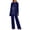Dark Blue, variant on 3 Pieces Mother of The Bride Pant Suits for Wedding Chiffon Formal Pantsuits for Women Evening Party with Jacket