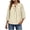 #0246-Beige, variant on Womens Tie Front Blouse 3/4 Puff Sleeve Round Neck Keyhole Loose Fit Casual Tops