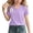 Purple, variant on Loopsun Kids Girls Summer Tops Solid Round Neck Short Sleeve Blouses for 0 to 12 Years