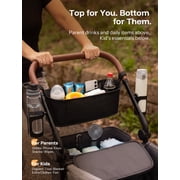 HARPPA Foldable Wagon Stroller for 2 Toddlers with Pull & Push Handle, Canopy, 32.9lbs,Gray