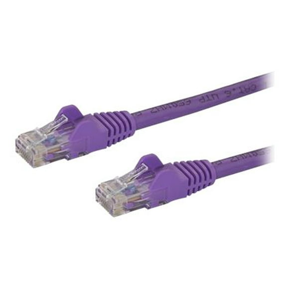 StarTech.com 100ft CAT6 Ethernet Cable, 10 Gigabit Snagless RJ45 650MHz 100W PoE Patch Cord, CAT 6 10GbE UTP Network Cable w/Strain Relief, Purple, Fluke Tested/Wiring is UL Certified/TIA - Category 6 - 24AWG (N6PATCH100PL) - Patch cable - RJ-45 (M) to RJ-45 (M) - 100 ft - UTP - CAT 6 - snagless - purple