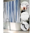 thumbnail image 5 of Split Shower Curtain for Transfer Bench, Blue Gray Fabric Shower Curtains for Bathroom, Modern Simple Abstract White Ombre Texture Tub Sliding Transfer Bench Waterproof Bath Curtains 72"x84", 5 of 9