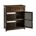 thumbnail image 3 of 31'' Solid Wood Accent Chest,Storage Cabinet with 4 Drawers,Door and 2 Tiers Shelves,Sideboard Buffet Cabinet for Living Room,Bedroom,Home Office,Walnut, 3 of 7