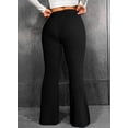 thumbnail image 5 of Eytino Leggings de talla grande para mujer, elásticos, de cintura alta, cruzados, acampanados, pantalones de salón (1X-5X), 5 of 5