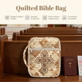 thumbnail image 6 of ZUXONGSY Brown Rose Cross Print Bible Cover Case for Women Large Bible Holder Sturdy Journal Case with Handle ChuZU Bag for Book Lover, 6 of 7