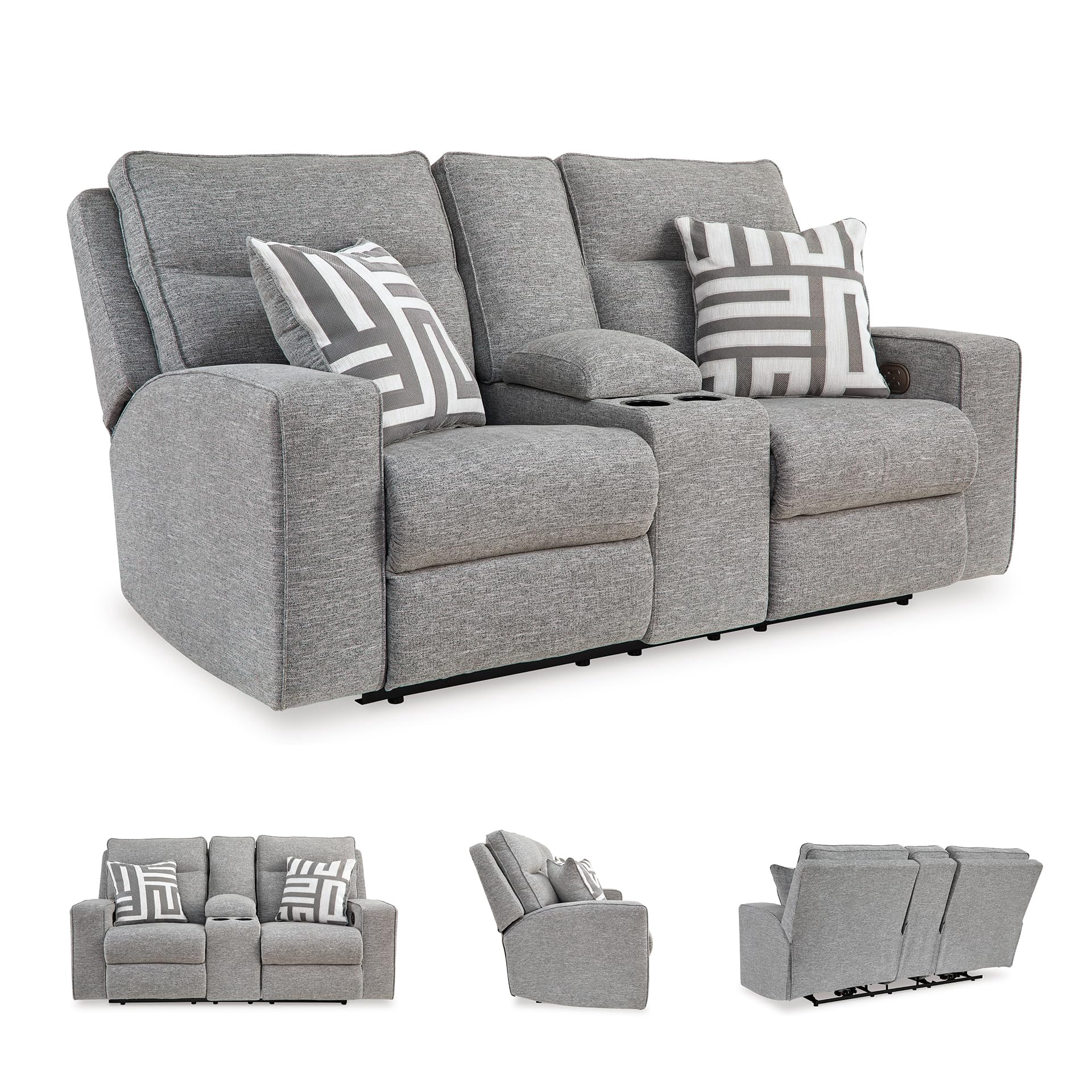 Signature Design by Ashley Biscoe Pewter Power Reclining Loveseat