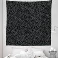 thumbnail image 1 of Floral Tapestry, Graphical Pattern with Little Blossoms and Leafy Branches, Fabric Wall Hanging Decor for Bedroom Living Room Dorm, 5 Sizes, Charcoal Grey White, by Ambesonne, 1 of 1