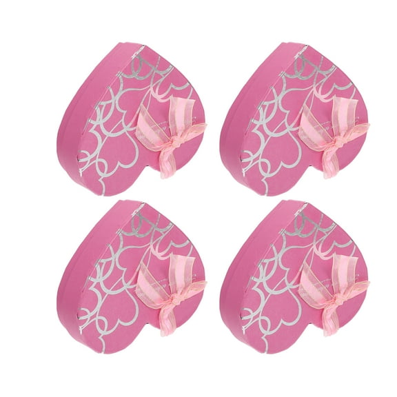 NIAIZEK Valentines Day Heart Box Pink Paper 4Pcs Storage