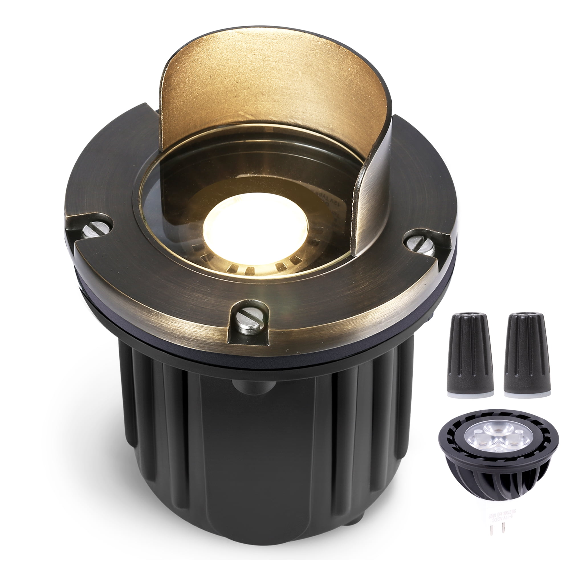 Gardenreet Solid Brass Low Voltage Well Lights, Waterproof Outdoor 12V