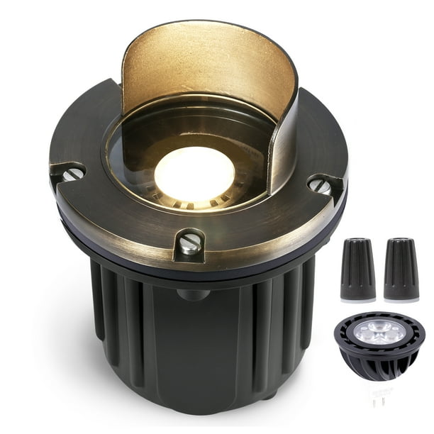 Gardenreet Solid Brass Low Voltage Well Lights, Waterproof Outdoor 12V