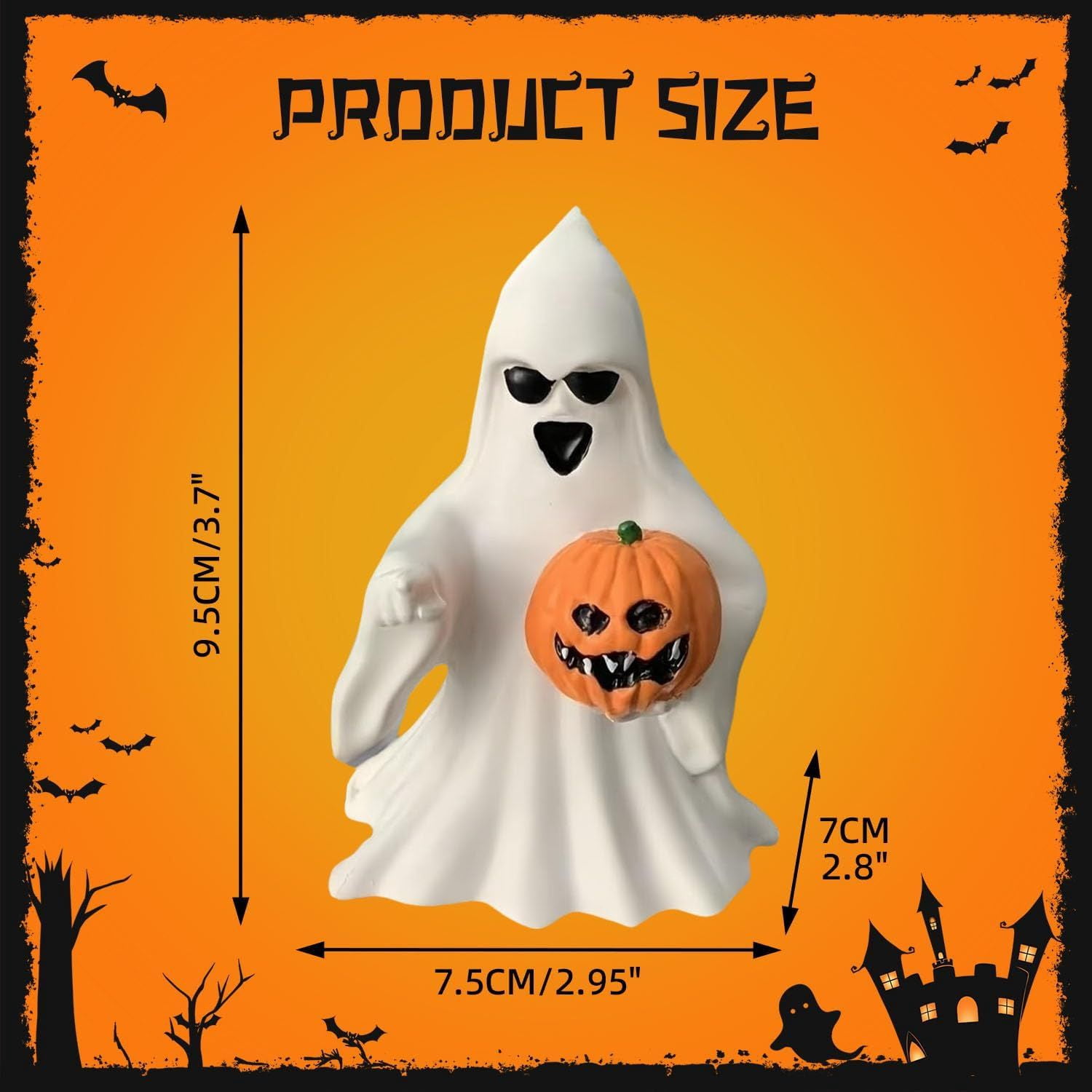 Handmade Resin Ghost Figurines for Halloween Home Decor and Gift Collection