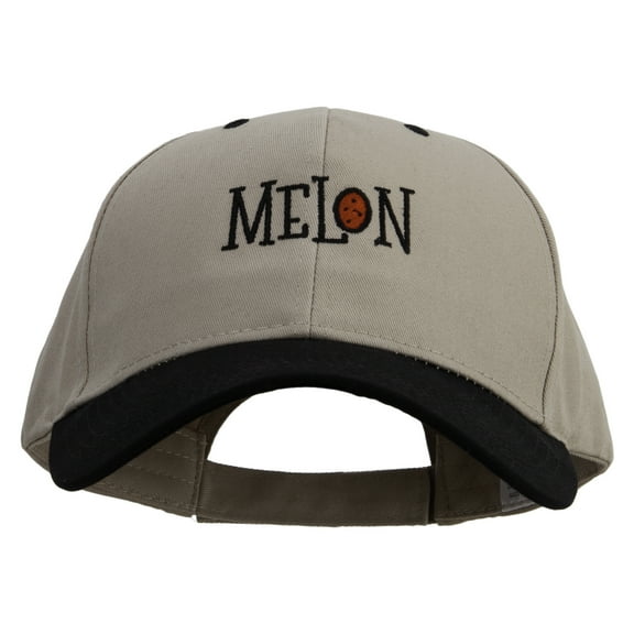 Melon Embroidered Big Size High Profile Twill Cap - Khaki Black XL-3XL