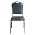 thumbnail image 2 of 9300 Series Deluxe Vinyl Upholstered Stack Chair - Midnight Blue Seat, Silvervein Frame, 2 of 4