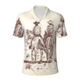 thumbnail image 2 of Daiia Cowboys Riding Horses Pattern Men’s Polo Shirts,Solid Deck Shirt,Classic Fit, Breathable Cotton Polo for Casual and Sport Wear-3X-Large, 2 of 7