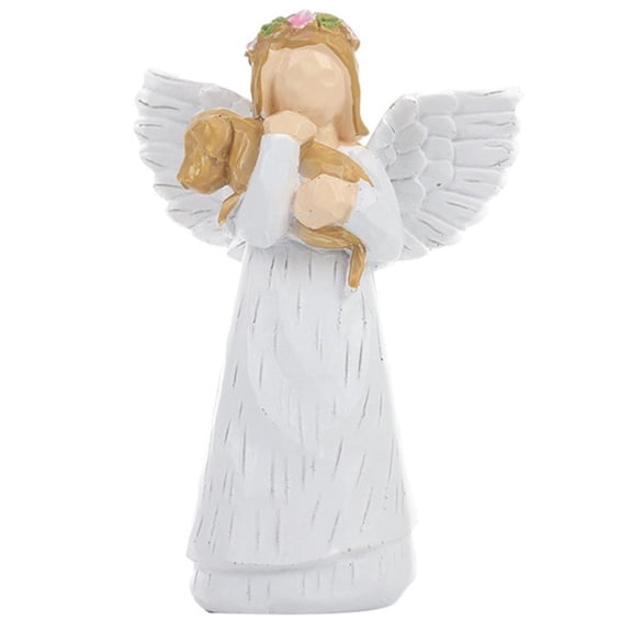Cream Resin Angel Hugs Dog Statues Home Decoration Best Gifts for Your Mother Sister