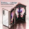 thumbnail image 6 of Nalacover for Samsung Galaxy Z Fold5 Transparent Plating Case with S Pen Holder Hinge Protection, Rugged PC Shockproof Tempered Glass Screen Film Folding Cover for Galaxy Z Fold5, Rosegold, 6 of 6