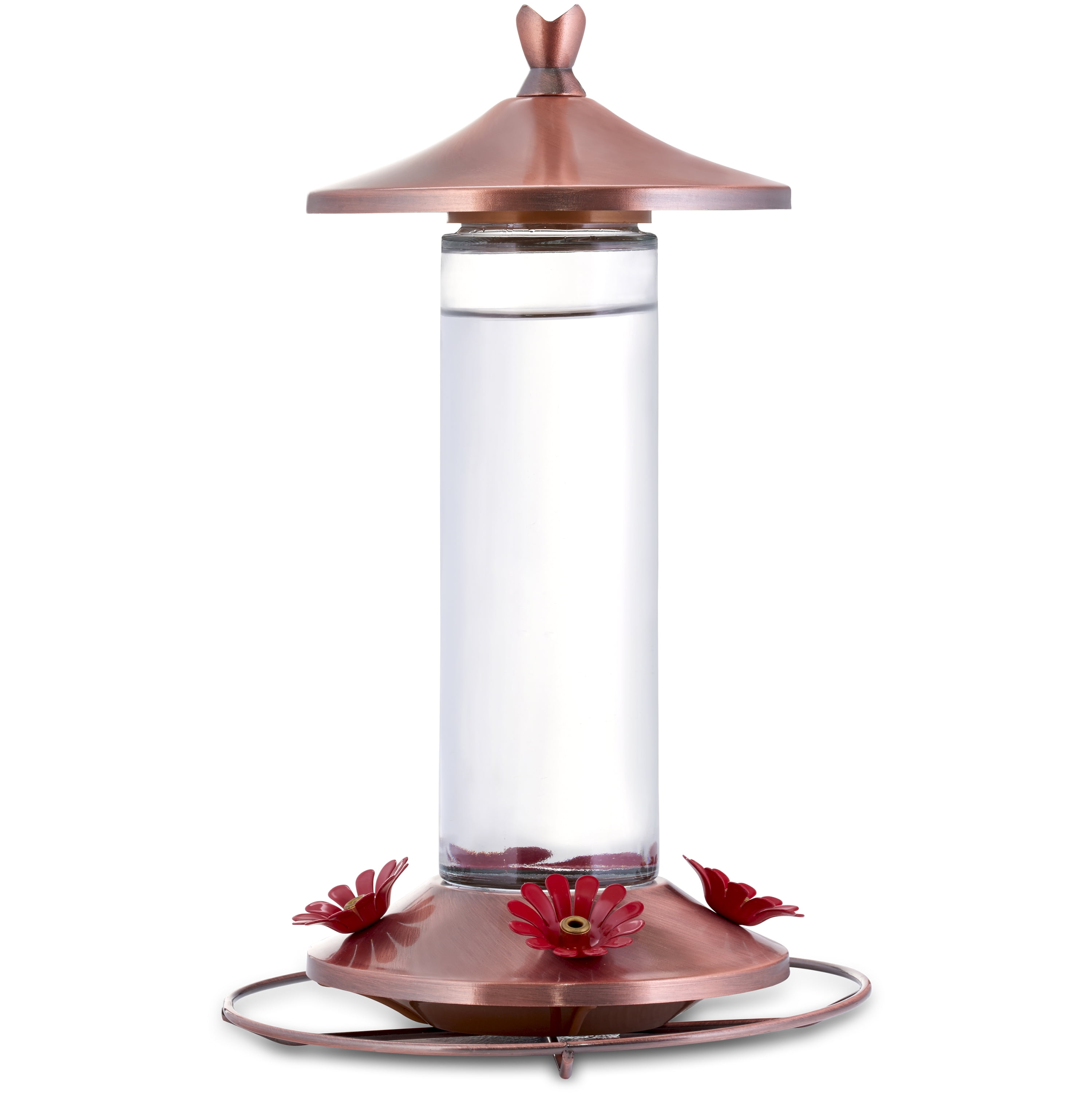 Four Station SWEET FEEDERS Window Hummingbird Feeder Handcrafted Copper Hummingbird Feeder Modern Hummingbird Feeder Multiple Station Home Décor Copper Feeder Glass Bottle Suction Cup 