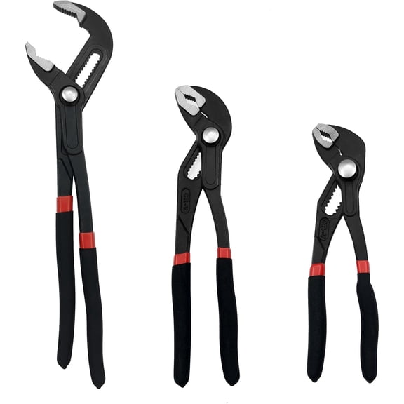 3PCS Groove Joint Pliers Set 7Inch 10Inch 12Inch, Fast Adjustable Channel Locks Plier Set Quick Release Water Pump Pliers Set V-Jaw Tongue for Gripping, Repair, Nuts, Bolts, Pipe