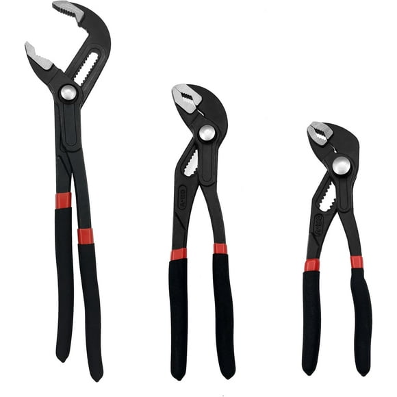3PCS Groove Joint Pliers Set 7Inch 10Inch 12Inch, Fast Adjustable Channel Locks Plier Set Quick Release Water Pump Pliers Set V-Jaw Tongue for Gripping, Repair, Nuts, Bolts, Pipe