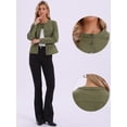 thumbnail image 2 of DARING DIVA Women's Peplum Hem Button Down Collarless Jean Jacket M Army Green, 2 of 6