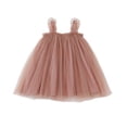 thumbnail image 4 of Vestido de falda de malla con tirantes de verano para niñas con borde de orejas de madera Falda de princesa para bebé Falda pontón, 4 of 6
