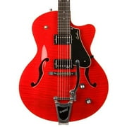 Godin 5th Avenue Uptown GT Guitar with Bigsby Level 2 Transparent Red Flame 888365919669