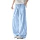 thumbnail image 2 of Ceisia Men's All-Season Solid Color Wide Gift Leg Pants Ice Silk Drape Fabric Elastic Waist Drawstring Pockets for Outdoor Casua l Daily, 2 of 8