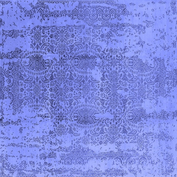 Ahgly Company Indoor Square Oriental Blue Industrial Area Rugs, 6' Square