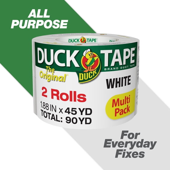The Original Duck Tape Brand White Duct Tape, 1.88 in. x 45 yd., 2 pack