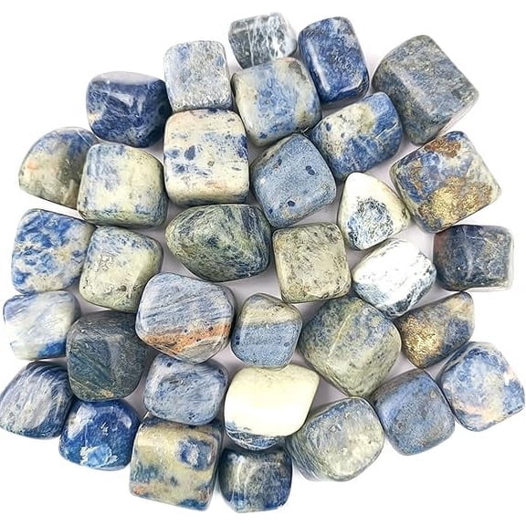 Jet Sodalite Tumbled Stone 100 grams 1 Approx. 0.75" to 1"inch Polished Tumbled Crystals Stones Rocks Energy Balance Crystal Gemstones Vase Filler Decorative Stones Reiki Witch Quartz