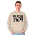 thumbnail image 4 of Funny New Father Real Men Make Twins Men's Crewneck Sweatshirt Brisco Brands 3X, 4 of 6