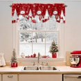 thumbnail image 2 of Christmas Red Snowman Tie Up Valances Curtain, White Pine Tree Xmas Ballssnowflakes Adjustable Rod Pocket Short Window Treatment Tie Up Curtains Valances for Kitchen Living Room Bathroom 42x18 Inches, 2 of 9