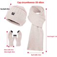thumbnail image 3 of ZSQDM Scarf Gloves Hat Set for Teen Girls Women&Men Autumn Winter Warm Wool Hat Scarf Gloves Three Pieces beanie for Women New Era Hats Scarf ,Hat,& Gloves Tooth Brush Cover Cap, 3 of 7