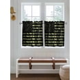 thumbnail image 7 of Half Window Curtain 36 Inches Long, Green Camouflage American Flag Window Treatment Curtain Drapes, Wooden Grain Small Tier Curtains for Bathroom Over Sink, 27.5"x36", 2 Panels, 7 of 7