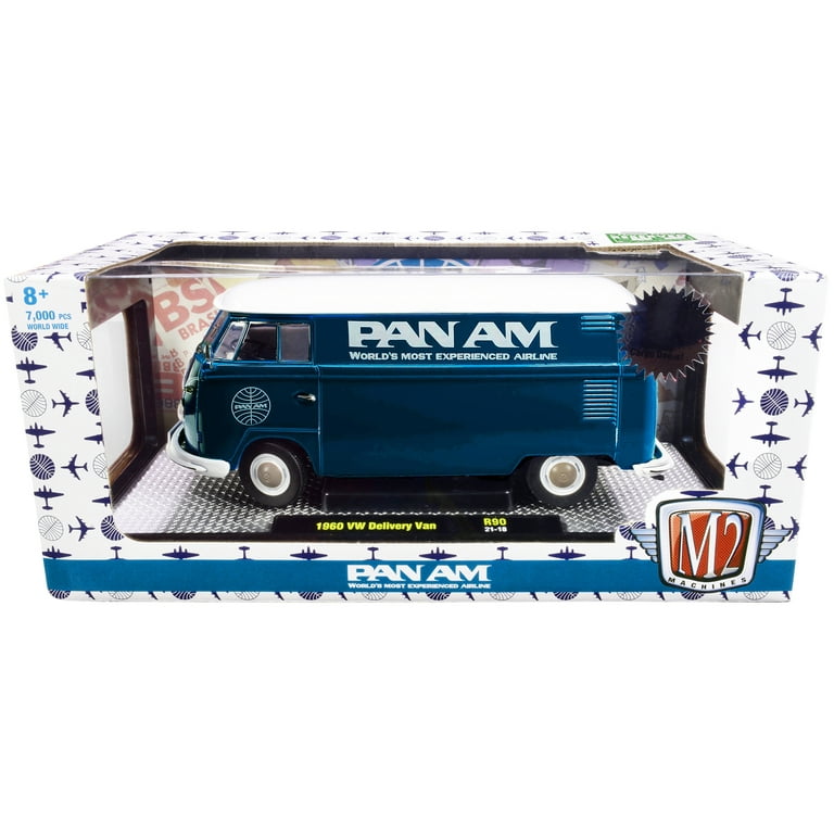 M2 Machines 1960 VW Delivery Van Pan Am Turquoise, White Top