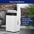 thumbnail image 2 of Ultra-Quiet 14,000 BTU 3-in-1 Portable Air Conditioner – Cooling, Dehumidifier & Fan for Rooms up to 750 Sq.Ft – Energy Efficient AC with Remote, 24H Timer, Easy Window Kit – White Top Cover, 2 of 7
