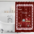 thumbnail image 2 of Red Valentine's Day Shower Curtain Set - 72" x 78" Washable Bathtub Curtain with 12 Hooks, Love Heart Truck Romantic Abstract Art Waterproof Fabric Stall Shower Curtains for Bathroom/Bathtub Décor, 2 of 6