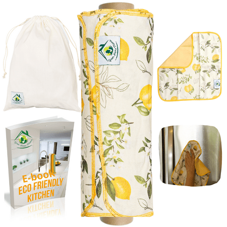 Reusable Paper Towels Washable Roll 29 Pack 12x11in Reusable Napkins Reusable Baby Wipes Washable Cloth Paper Towels Paperless Paper Towels Eco Friendly Paper Towels Cloth Paper Towels Lemons