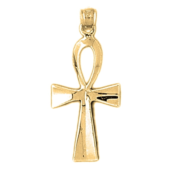 18K Yellow Gold Ankh Cross Pendant - 31 mm