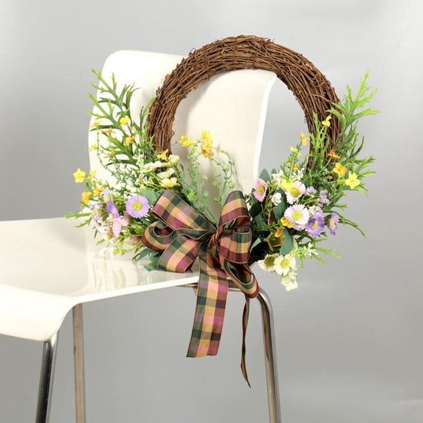 de 45 primavera para exteriores, decoración de puerta/pared, hermosa para decoración ed para hogar, manualidades, decoraci Yotijar Corona colgante de la puerta