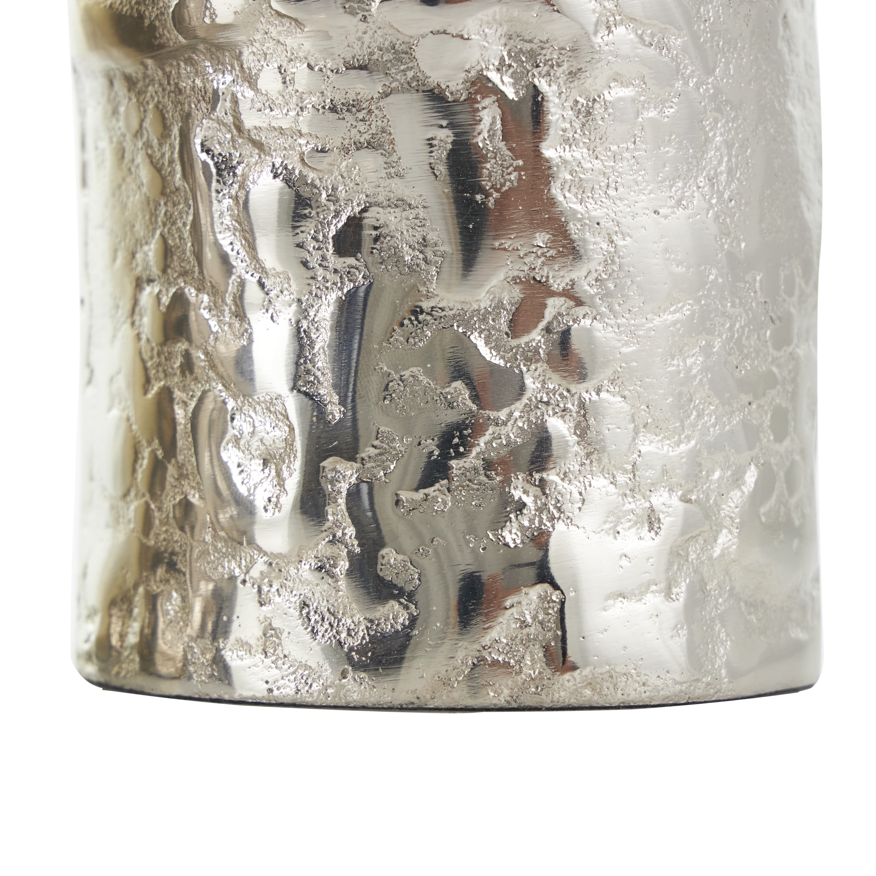 CosmoLiving by Cosmopolitan 18", 15"H Tree Trunk Inspired Silver Aluminum Vase, Set of 2