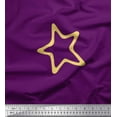 thumbnail image 1 of Soimoi Purple Cotton Voile Fabric Yellow Star Print Fabric by Yard 56 Inch Wide, 1 of 3