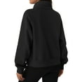 thumbnail image 5 of TEMOFON Womens Sweatshirts Zip Up Cropped Long Sleeve Stand Collar Fleece Hoodie with Pockets Fall Casual Sports Tops L, 5 of 10