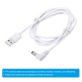 thumbnail image 5 of Unique Bargains Câble d'Alimentation USB vers DC 5 Pieds 5.5x2.1mm, 2 Pcs Adaptateur Fil Connecteur Cordon de Charge, Blanc, 5 of 5