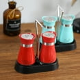 thumbnail image 4 of Funly mee Stainless Steel and Glass Salt and Pepper Shaker Set with Holder, 2 Pack, 4 of 6