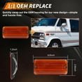 thumbnail image 3 of 2PCS Amber Lens Front/Rearr Side Marker Light Fender Light Turn Signal Light Turn Warning Light with Amber LED For 1985-1995 Chevrolet C10/20/30 G10 G20 G30 P20 P30 GMC G1500 G2500 G3500 P2500 P3500, 3 of 7